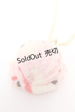 画像1: Q-pot. / Strawberry chocolate chip Ice cream ネックレス  ストロベリー Y-25-12-04-011-QP-AC-SZ-ZY
