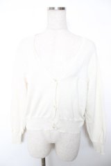 F&A / ガラス風クリアフラワー釦UVカットニットカーディガン F 生成り Y-25-12-04-120-LO-TO-SZ-ZY