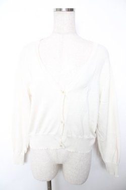 画像1: F&A / ガラス風クリアフラワー釦UVカットニットカーディガン F 生成り Y-25-12-04-120-LO-TO-SZ-ZY