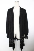 axes femme / フリルロングカーデ M 黒 Y-25-12-04-121-AX-TO-SZ-ZY