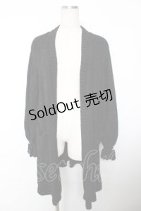 axes femme / フリルロングカーデ M 黒 Y-25-12-04-121-AX-TO-SZ-ZY