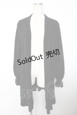 画像1: axes femme / フリルロングカーデ M 黒 Y-25-12-04-121-AX-TO-SZ-ZY