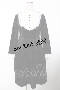 画像1: axes femme / ヨーク切替ベロアワンピース F 黒 Y-25-12-04-125-AX-OP-SZ-ZY