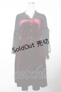 axes femme / クラッシックベロアワンピース M ワイン Y-25-12-04-127-AX-OP-SZ-ZI