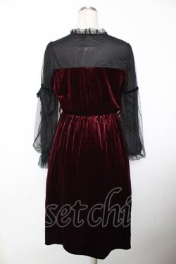 画像2: axes femme / クラッシックベロアワンピース M ワイン Y-25-12-04-127-AX-OP-SZ-ZY