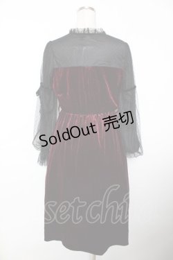 画像2: axes femme / クラッシックベロアワンピース M ワイン Y-25-12-04-127-AX-OP-SZ-ZI