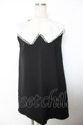 An MILLE / 襟レースノースリーブワンピース  黒 Y-25-12-04-131-EL-OP-SZ-ZY