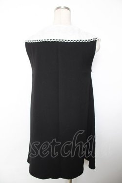 画像2: An MILLE / 襟レースノースリーブワンピース  黒 Y-25-12-04-131-EL-OP-SZ-ZY