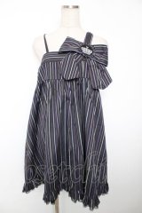 PUTUMAYO / ストライプジャンパースカート  黒×紫 Y-25-12-04-133-PT-OP-SZ-ZS