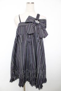 PUTUMAYO / ストライプジャンパースカート  黒×紫 Y-25-12-04-133-PT-OP-SZ-ZS