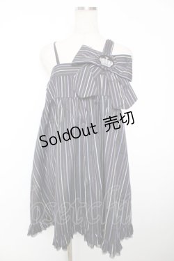 画像1: PUTUMAYO / ストライプジャンパースカート  黒×紫 Y-25-12-04-133-PT-OP-SZ-ZS