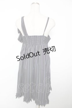 画像2: PUTUMAYO / ストライプジャンパースカート  黒×紫 Y-25-12-04-133-PT-OP-SZ-ZS