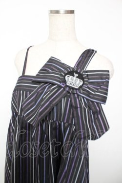 画像3: PUTUMAYO / ストライプジャンパースカート  黒×紫 Y-25-12-04-133-PT-OP-SZ-ZY