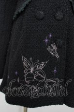 画像3: h.Jelly HONEY / リボン×蝶ファーフードコート  黒 Y-25-12-04-135-HN-CO-SZ-ZTC032 (3)