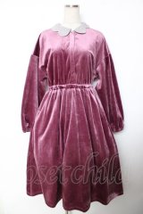 merry jenny / スカラップカラーベロアワンピース F パープル Y-25-12-04-137-LO-OP-SZ-ZY