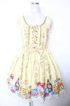 画像1: Angelic Pretty / Honey Cakeラウンドジャンパースカート  イエロー Y-25-12-04-140-AP-OP-SZ-ZY (1)