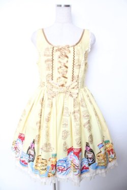 画像1: Angelic Pretty / Honey Cakeラウンドジャンパースカート  イエロー Y-25-12-04-140-AP-OP-SZ-ZY