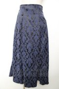 axes femme POETIQUE / オーナメント柄スカート M 紺 Y-25-12-04-142-AX-SK-SZ-ZY