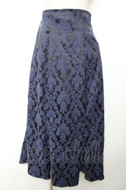 画像1: axes femme POETIQUE / オーナメント柄スカート M 紺 Y-25-12-04-142-AX-SK-SZ-ZY
