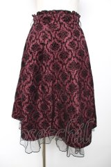 axes femme / 格子柄フロッキーptスカート M ワイン Y-25-12-04-143-AX-SK-SZ-ZI