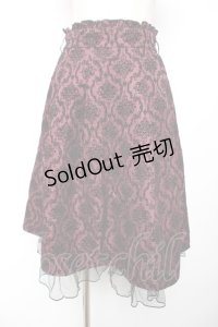 axes femme / 格子柄フロッキーptスカート M ワイン Y-25-12-04-143-AX-SK-SZ-ZI