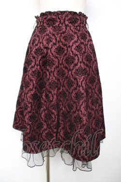 画像1: axes femme / 格子柄フロッキーptスカート M ワイン Y-25-12-04-143-AX-SK-SZ-ZY