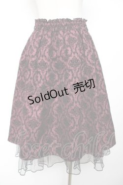 画像2: axes femme / 格子柄フロッキーptスカート M ワイン Y-25-12-04-143-AX-SK-SZ-ZI