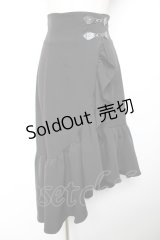 axes femme POETIQUE / アシメフリルマーメイドスカート M 黒 Y-25-12-04-154-AX-SK-SZ-ZY