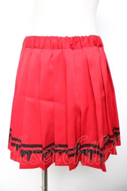 画像1: LISTEN FLAVOR / メルティーラインプリーツスカート  赤 Y-25-12-04-156-PU-SK-SZ-ZY