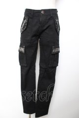 GHOST of HARLEM / ポケット刺繍パンツ M 黒 Y-25-12-04-157-GL-PA-SZ-ZY