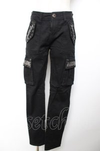 GHOST of HARLEM / ポケット刺繍パンツ M 黒 Y-25-12-04-157-GL-PA-SZ-ZY