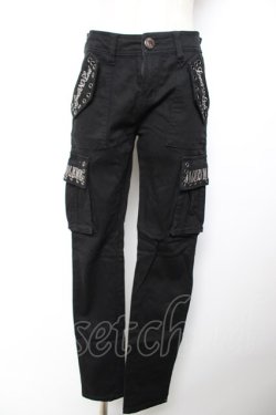 画像1: GHOST of HARLEM / ポケット刺繍パンツ M 黒 Y-25-12-04-157-GL-PA-SZ-ZY