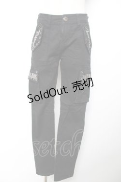 画像1: GHOST of HARLEM / ポケット刺繍パンツ M 黒 Y-25-12-04-157-GL-PA-SZ-ZY