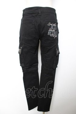 画像2: GHOST of HARLEM / ポケット刺繍パンツ M 黒 Y-25-12-04-157-GL-PA-SZ-ZY
