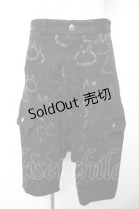 MINT NeKO / プリント総柄ハーフパンツ  黒 Y-25-12-04-158-HN-PA-SZ-ZY