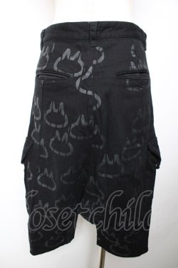 画像2: MINT NeKO / プリント総柄ハーフパンツ  黒 Y-25-12-04-158-HN-PA-SZ-ZY