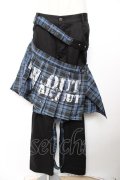 SEX POT ReVeNGe / チェック柄スカートボンテージパンツ L 黒×青 Y-25-12-04-159-SP-PA-SZ-ZY