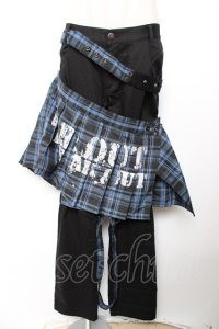 SEX POT ReVeNGe / チェック柄スカートボンテージパンツ L 黒×青 Y-25-12-04-159-SP-PA-SZ-ZY