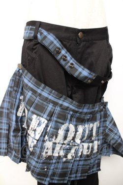 画像3: SEX POT ReVeNGe / チェック柄スカートボンテージパンツ L 黒×青 Y-25-12-04-159-SP-PA-SZ-ZY