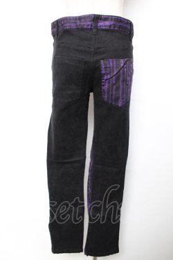 画像2: SEX POT ReVeNGe / ZIPプリントスキニーパンツ M 黒×紫 Y-25-12-04-162-SP-PA-SZ-ZY