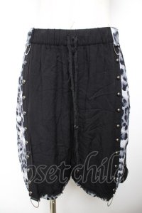 SEX POT ReVeNGe / フラップ付きヒョウ柄ハーフパンツ M 黒×グレー Y-25-12-04-164-SP-PA-SZ-ZY