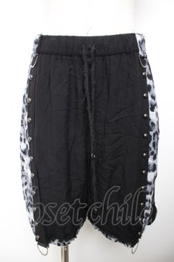 画像1: SEX POT ReVeNGe / フラップ付きヒョウ柄ハーフパンツ M 黒×グレー Y-25-12-04-164-SP-PA-SZ-ZY