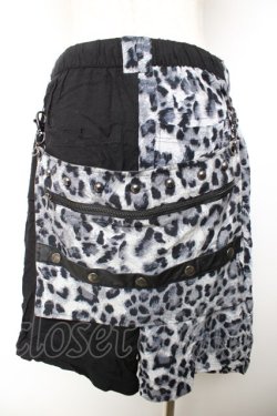 画像2: SEX POT ReVeNGe / フラップ付きヒョウ柄ハーフパンツ M 黒×グレー Y-25-12-04-164-SP-PA-SZ-ZY