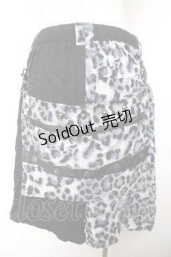 画像2: SEX POT ReVeNGe / フラップ付きヒョウ柄ハーフパンツ M 黒×グレー Y-25-12-04-164-SP-PA-SZ-ZY