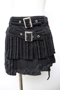 画像1: Ozz On / 龍ptベルトデザインスカート  黒 Y-25-12-04-167-OO-SK-SZ-ZY