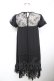 画像2: GRAMM / プリント裾レースカットワンピース  黒 Y-25-12-04-169-HN-OP-SZ-ZY (2)