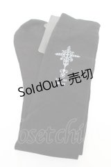 HN+nois / クロスptニーハイソックス  黒 Y-25-12-04-025-HN-ZA-SZ-ZY