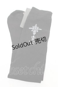 HN+nois / クロスptニーハイソックス  黒 Y-25-12-04-025-HN-ZA-SZ-ZY