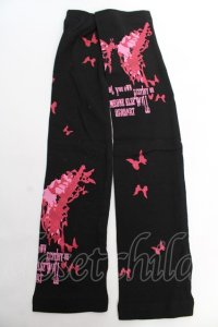 Deorart / 蝶ラメプリントアームカバー  黒 Y-25-12-04-026-PU-ZA-SZ-ZY