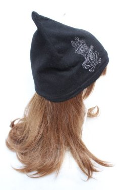 画像3: ALGONQUINS / 刺繍入りネコ耳帽子  黒 Y-25-12-04-027-AL-AC-SZ-ZY